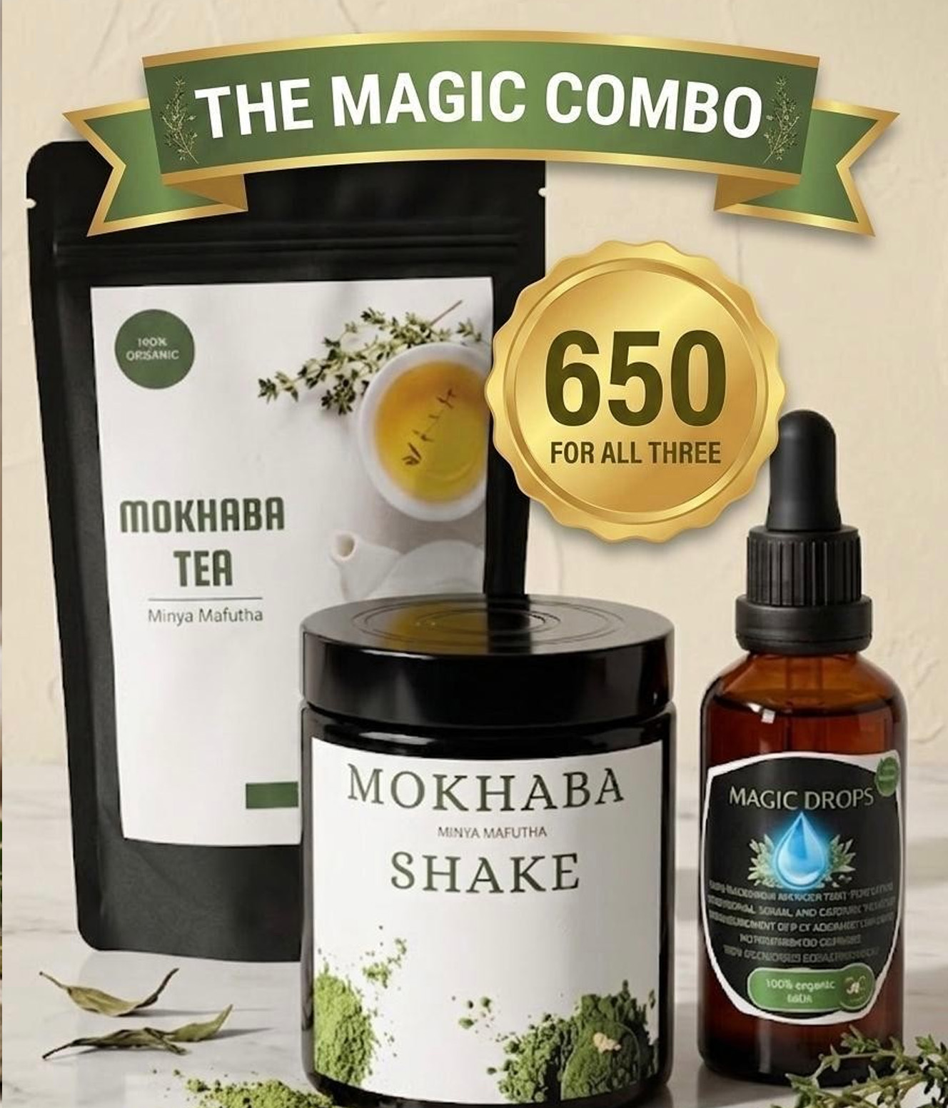 Mokhaba Tea + Mokhaba Shake + Magic Drop